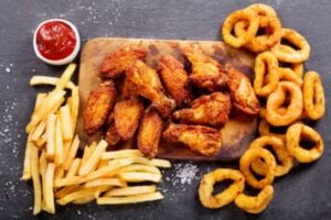 fried-chicken-chips-and-onion-rings