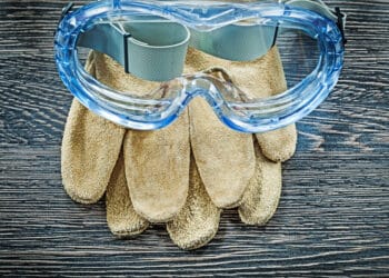 Safety gloves and goggles