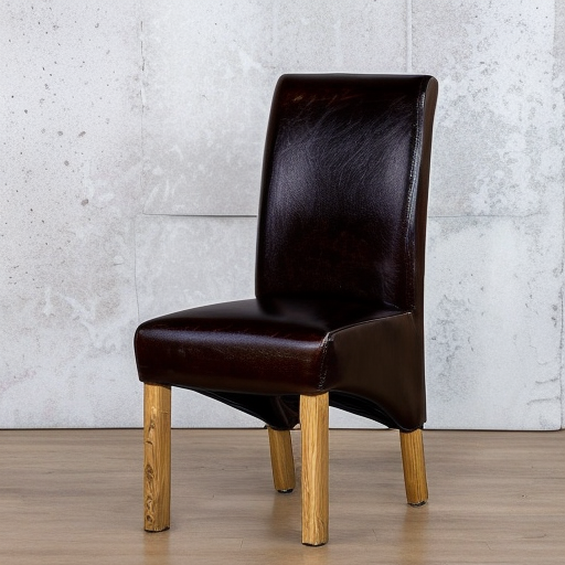 A modern-looking leather dining chair