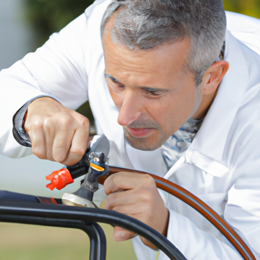 a person fixing the nozzle
