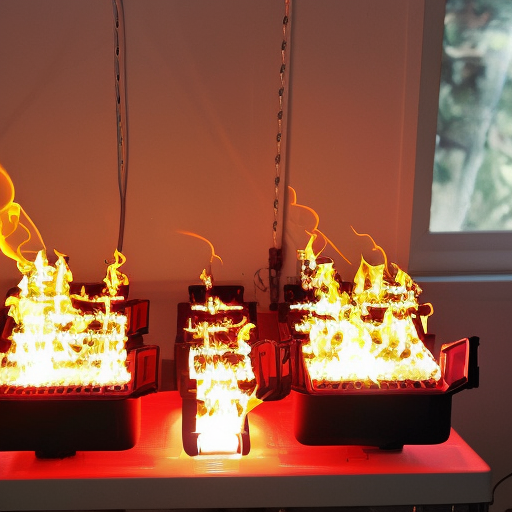 burning artificial bulbs