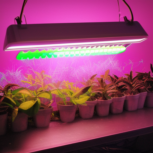 plants under  an artificial brightness
