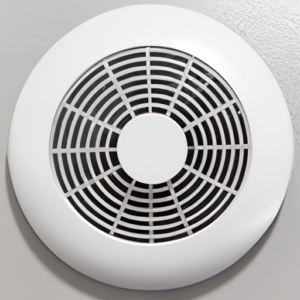 round-shape vent fan on the wall