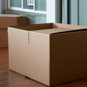 A box used for packing pillows