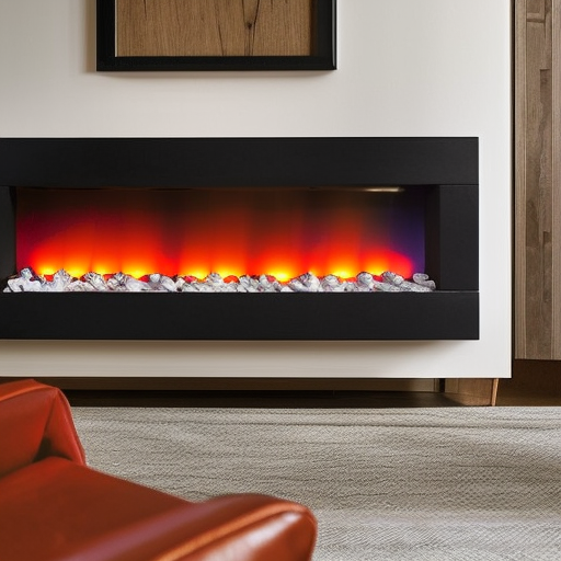 A wall-mounted electric fireplace