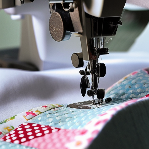 Close up look of how quilting machine works