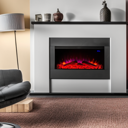 Electric fire in a cosy living room