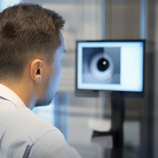 a man looking at a monitor of CCTV system